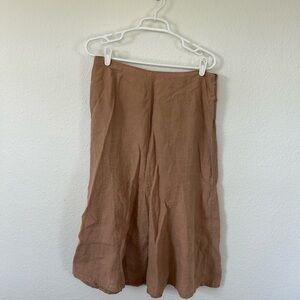 Kim Rogers A-Line Linen Skirt in Brown